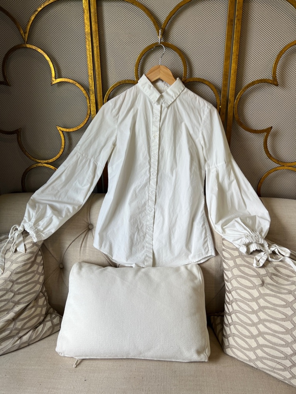 Banana Republic White Button-Down Shirt with Tie Cuffs